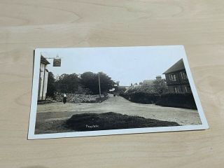 Early 1900s Real Photo Postcard Peaslake Woman Outside Hurtwood Inn Cart In Lane