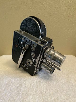 Vintage 1958 Paillard Bolex H - 8 8mm Movie Camera 3 Lenses