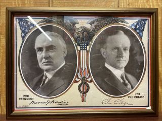 Warren Harding Calvin Coolidge 1920 Presidential Campaign Jugate