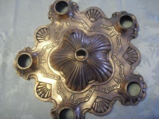 antique copper plated cast iron light fixture 2