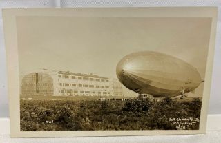 Us Navy Zeppelin Airship Rell Clements Uss Los Angeles Photo 1928 Rppc Postcard