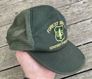 Vtg U.  S.  Forest Service Usda Green Trucker Hat Snapback Usa Mesh Farm Seed