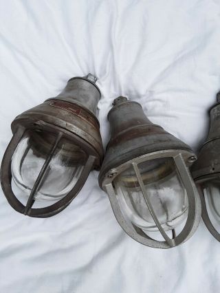 Vintage Crouse Hinds Explosion Proof Cage Light Fixture - Glass Globe Industrial