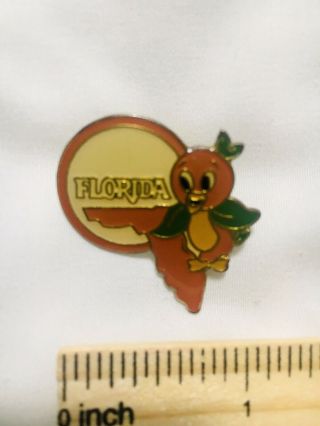 RARE Vintage Florida Orange Bird Disney Metal Enameled Lapel Hat Pin 3