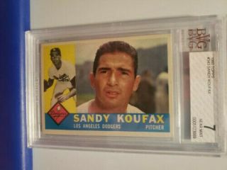 1960 Topps Sandy Koufax 343 Baseball Card Beckett Grade 7 Near
