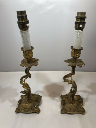 Antique French Louis Xv Style Candelabra Table Lamp