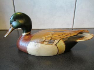 BIG SKY CARVERS Handcrafted Wooden Mallard Duck Decoy 9” Signed Sonya Hatfield 2