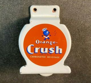 Vintage Orange Crush Soda Porcelain Wall Bottle Opener Rare Old Advertising Sign