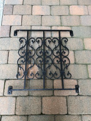 Antique Wrought Iron Window Grate Guard Grill Wall Ornament