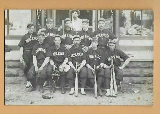 Early 1900 Baseball Team Rppc Real Photo Post Card Undivided Back Underhook
