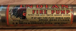 Indian Fire Pump Antique Firefighter Nozzle D.  B.  Smith & Co
