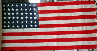 Vintage Ww1 Ww2 Era United States 48 Star American Flag Wool Bunting Ensign 8