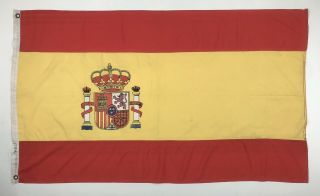 Vintage Spanish Flag Nautical Old Boat Spain Bandera España Fabric Cloth Espagne