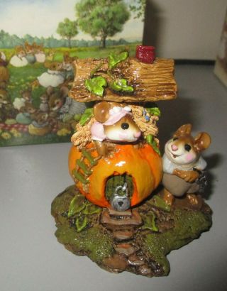 Wee Forest Folk Mouse Figurine Peter Pumpkin Eater M - 190 Thanksgiving,  Box