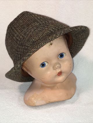 Vintage Child Baby Mannequin Head Bust - Hand Painted - Store Hat Display - Antique