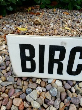 EARLY 20TH CENTURY CERAMIC STREET NAME SIGN - ' BIRCH HALL ' 2