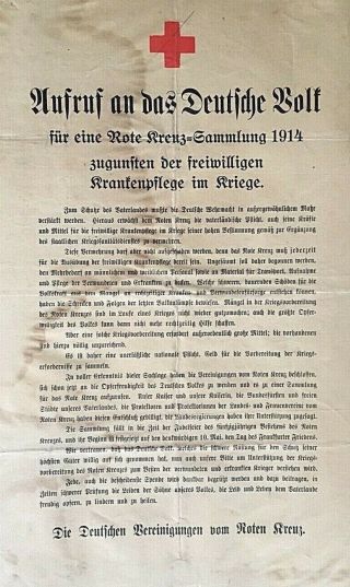 - Ww1 German Red Cross - Poster - Printed 1914