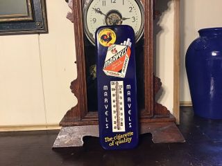 Rare Vintage Marvels Cigarettes Advertising Thermometer Xlnt
