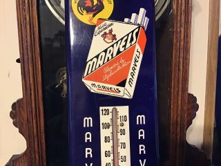 Rare vintage marvels cigarettes advertising thermometer xlnt 3