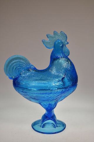 Vntg No.  869 Standing Rooster By Kanawha Dark Blue Rooster On Nest