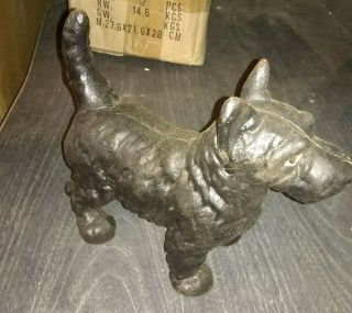 Large Vintage Cast Iron Standing Scottie Doorstop Wheaton Scottish Terrier - Heavy
