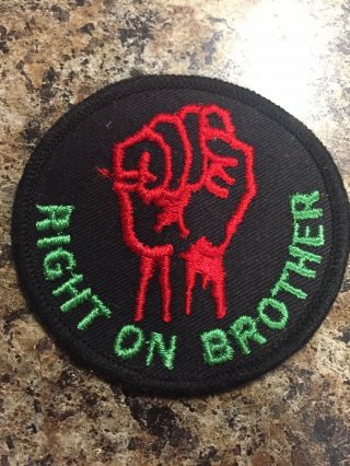Vintage 70’s Patch Civil Rights Black Panther,  Right On Brother,  Mlk
