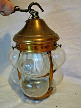 Arts And Crafts Copper Hall Ships Lantern / Light C1900