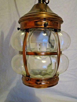 Arts And Crafts Copper Hall Ships Lantern / Light c1900 2
