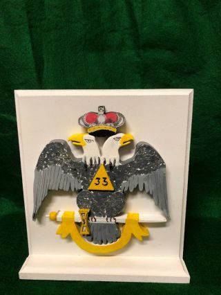 Masonic 32nd Or 33rd Degree Emblem.  Handmade And Painted.