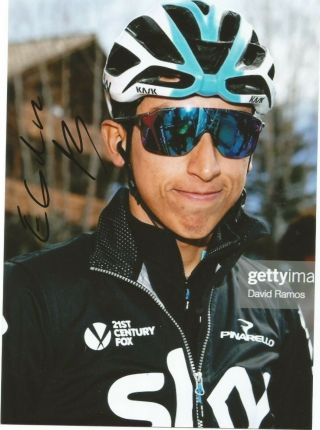 Cyclisme Autograph Egan Bernal Photo 21x15 Signed Ciclismo Tdf Colombia