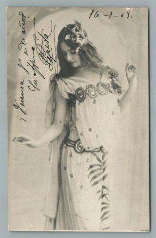Cleo De Merode French Dancer Ballet Antique Real Photo Postcard Rppc