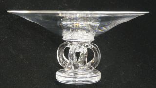 Vintage Steuben Art Glass Pedestal,  Footed 10 - Inch Shallow Bowl,  Great Design