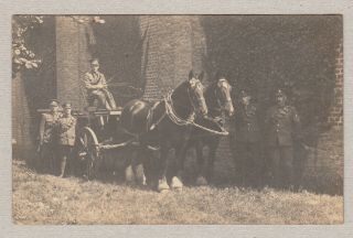 Rp Pc Military Ww1 Army Service Corps Asc Soldiers With Wagon And 2 Horses