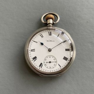 Vintage Waltham Pocket Watch.  Silver Dennison Case.  Running.  51mm
