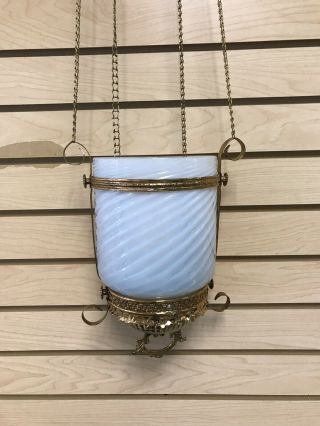 Antique Hanging Chandelier For Oil Lamp Or Candle