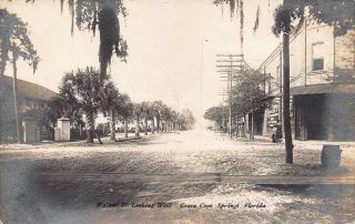 Fl 1900’s Real Photo Walnut Street Looking West Green Cove Springs Fla - Clay Co