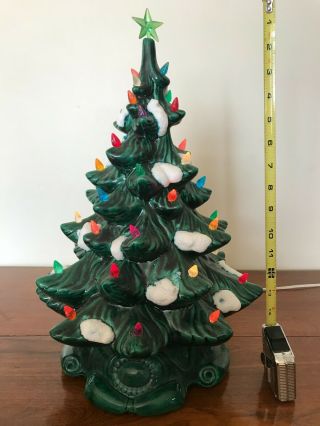 Vintage Atlantic Mold Lighted 17 " Ceramic Christmas Tree,  Ships Quick