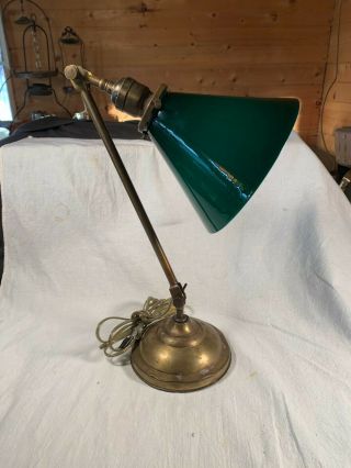Antique Faries Emeralite Shade Table Desk Lamp Light Adjustable Articulating