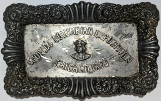 Rare Vintage 1893 Worlds Columbian Exposition Chicago Fair Pin Tray Souvenir