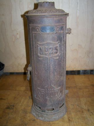 Antique Cast Iron No.  25 Rudd Water Heater W/copper Coil