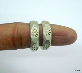Tribal Old Silver Ring Band Ring Set Engegment Rings Vintage Antique