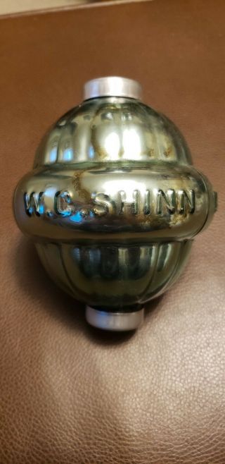 W.  C.  Shinn Mfg Co.  Green Mercury Art Deco Lightning Rod Ball Ornament