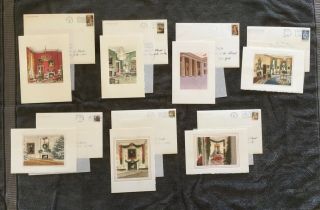 President Ronald Reagan White House Christmas Cards 1982 - 1988 With Envelopes