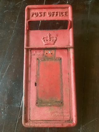 Scottish Royal Mail Cast Iron Red Post Box Front Only
