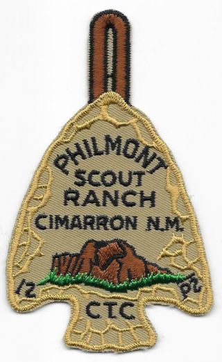 Philmont Scout Ranch Ctc Arrowhead Cloth Back Vintage Boy Scout Of America Bsa