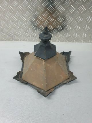Antique Cast Iron Street Lamp Lantern Top Lid