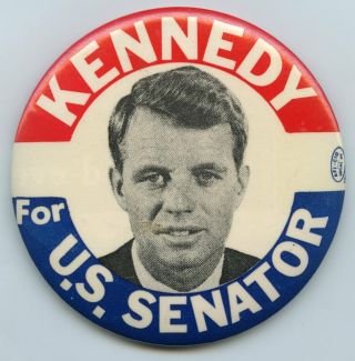 Robert Kennedy Us Senator Campaign Button Pinback Pin Vote Election - Bk360
