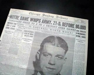 Notre Dame Fighting Irish Vs.  Army Cadets Ncaa College Football 1932 Newspaper