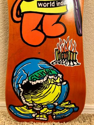 Prime / World Industries Rocco III (3) Reissue Skateboard Deck Orange Stain 3