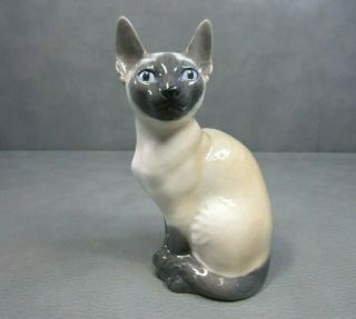 Royal Copenhagen Siamese Cat Figurine 3281 7 1/2 " Tall
